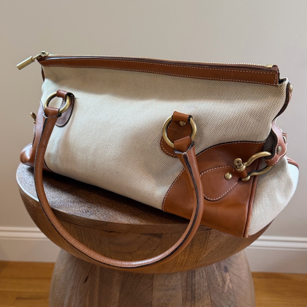 Burberry Tan and Cream Shoulder Bag